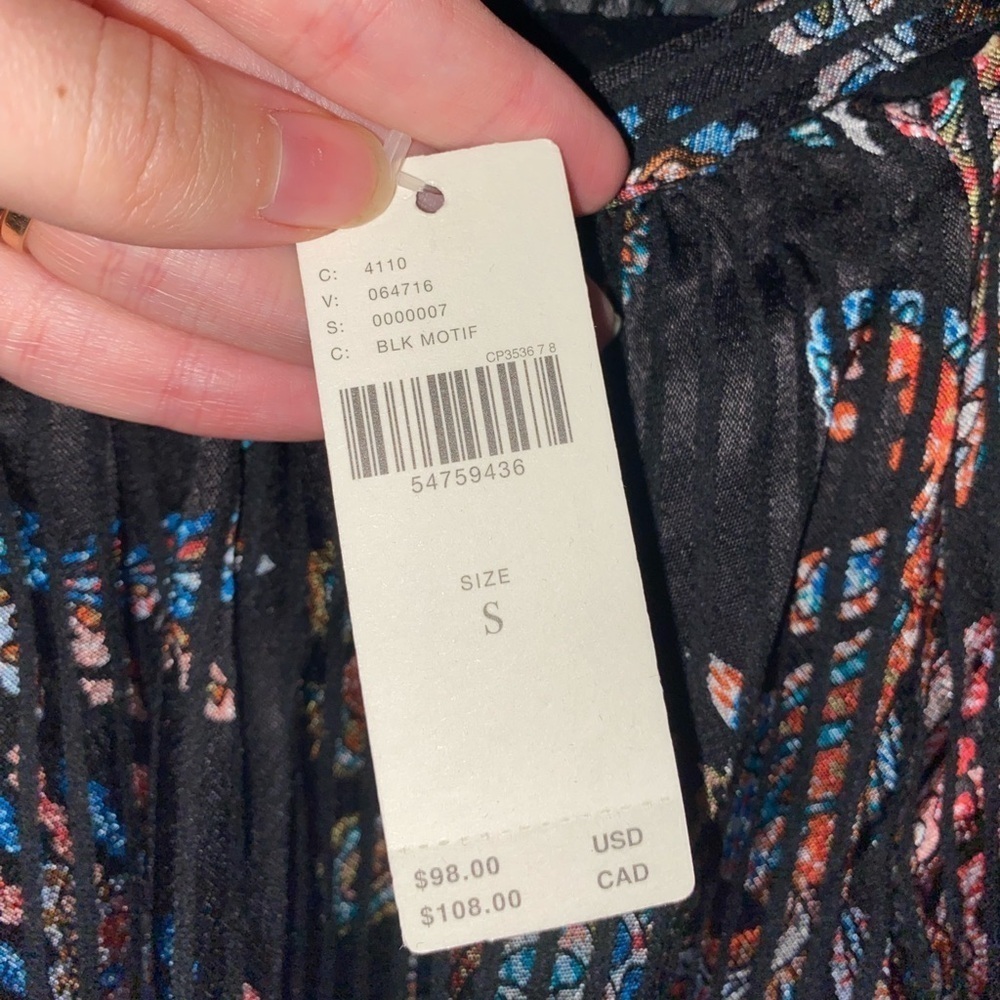 MAEVE ANTHROPOLOGIE Madeira Burnout Satin Blouse Multicolor Balloon Sleeves Sz S - Picture 7 of 10